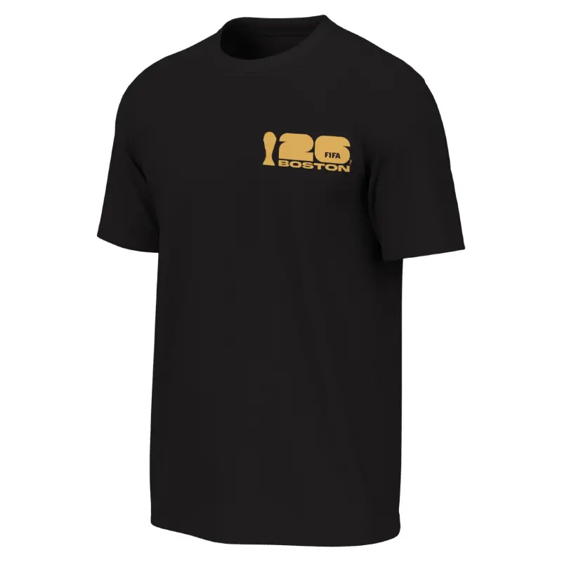 Canada Soccer Shirts Store – 2026 World Cup Boston Poster Black T-Shirt – Unisex Football Shirts Range