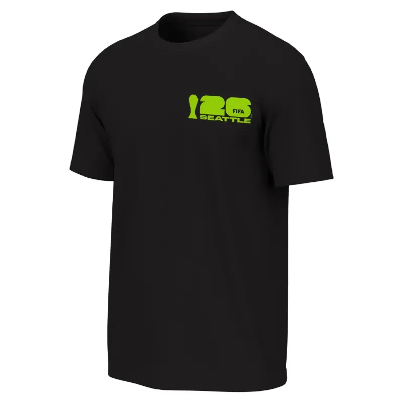 Canada Soccer Shirts Store – 2026 World Cup Seattle Poster Black T-Shirt – Unisex Football Shirts Range