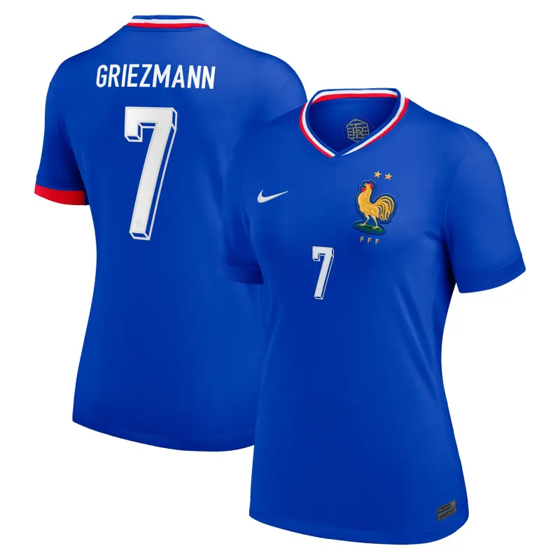 Canada Soccer Shirts Store – Antoine Griezmann France National Team Nike Women’s 2024 Home Replica Jersey – Blue Football Shirts Range