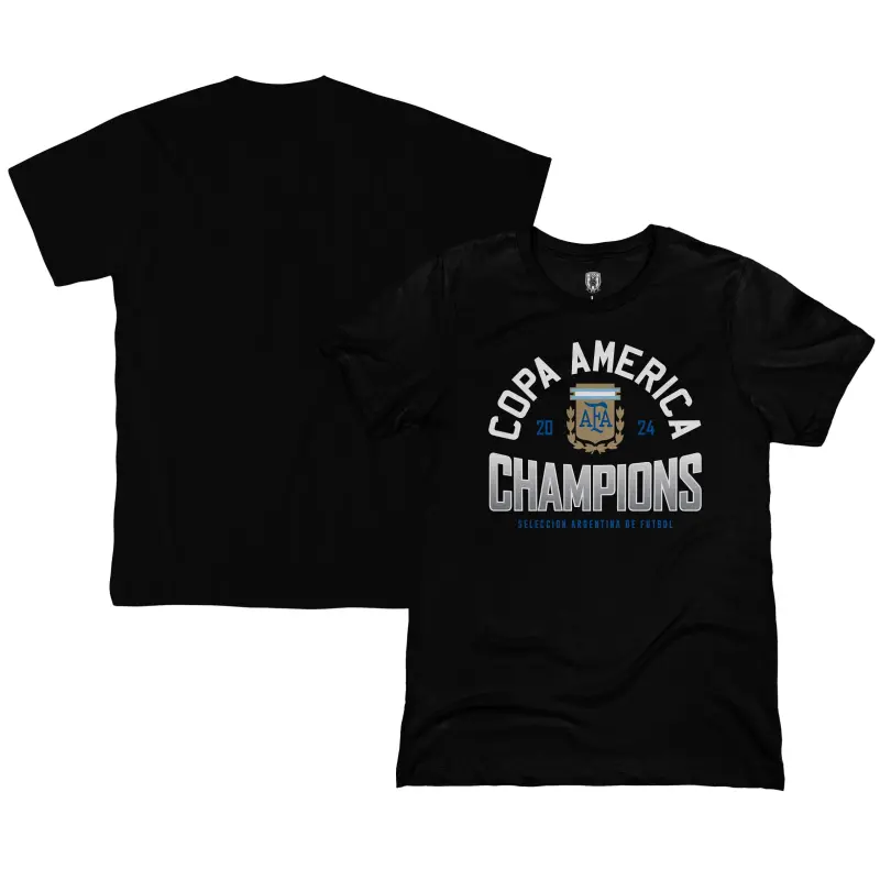 Canada Soccer Shirts Store – Argentina National Team 1863FC 2024 Copa America Champions T-Shirt – Black Football Shirts Range