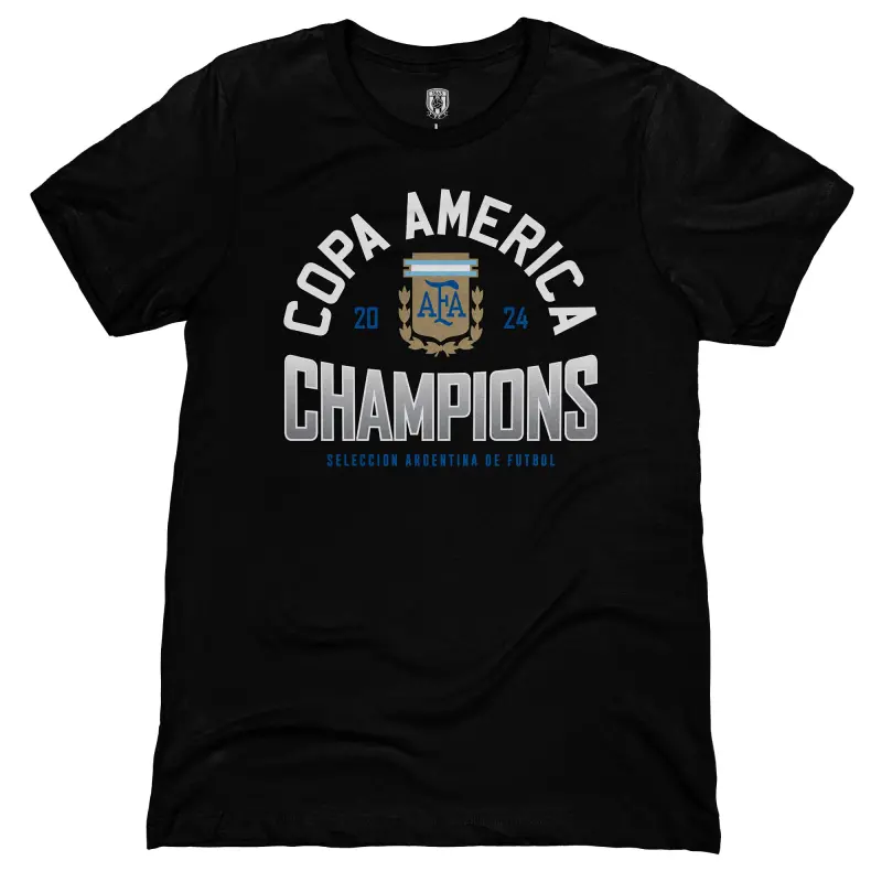 Canada Soccer Shirts Store – Argentina National Team 1863FC 2024 Copa America Champions T-Shirt – Black Football Shirts Range