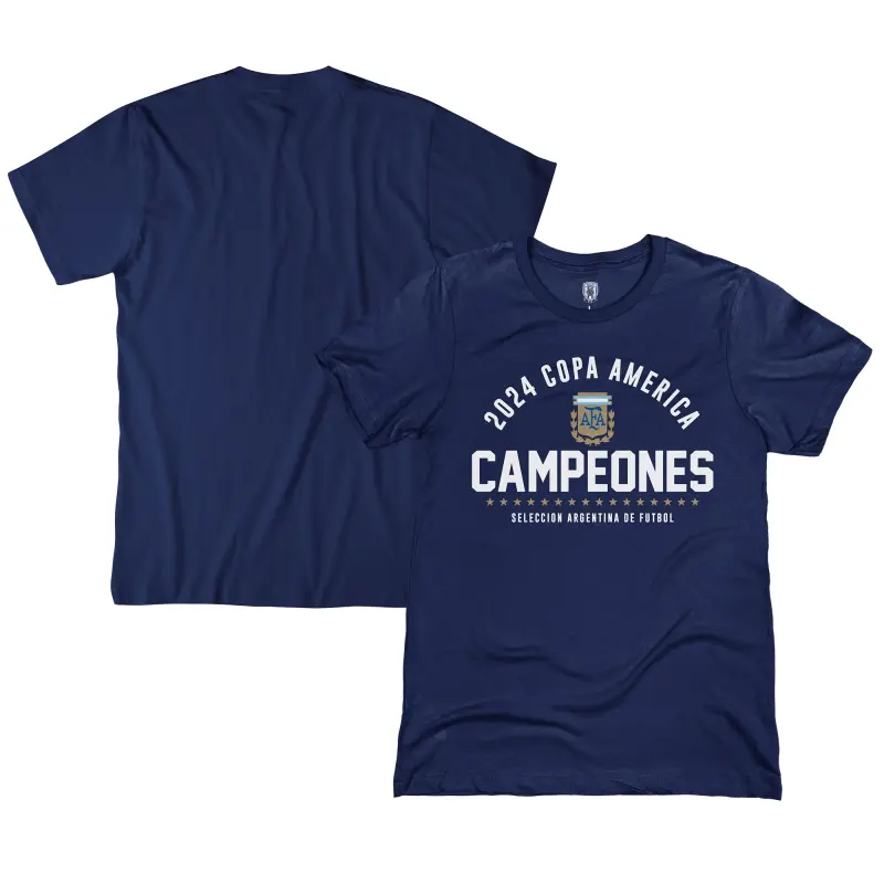 Canada Soccer Shirts Store – Argentina National Team 1863FC 2024 Copa America Champions T-Shirt – Navy Football Shirts Range