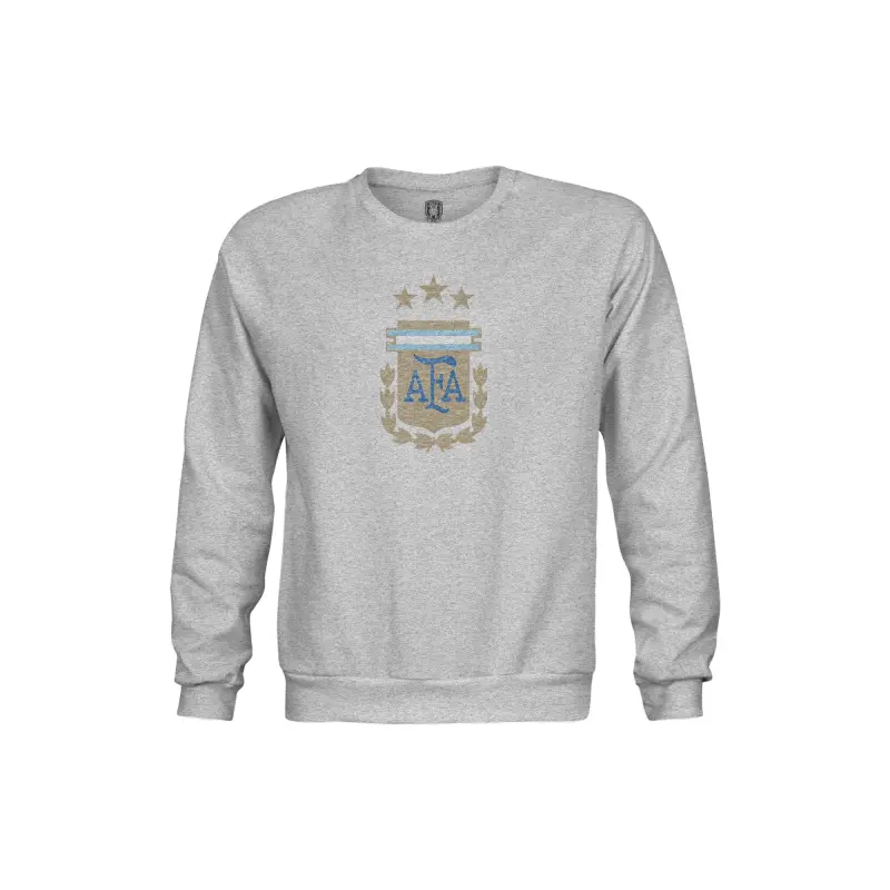 Canada Soccer Shirts Store – Argentina National Team 1863FC Youth Pullover Crewneck Sweatshirt – Heather Gray Football Shirts Range