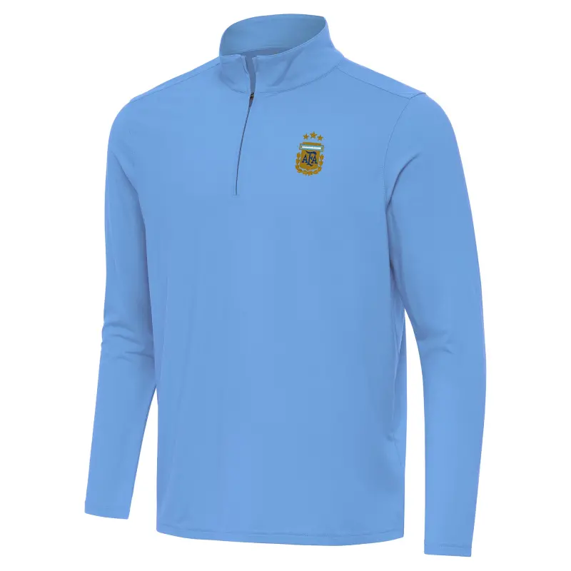 Canada Soccer Shirts Store – Argentina National Team Antigua Intent Quarter-Zip Pullover Top – Powder Blue Football Shirts Range