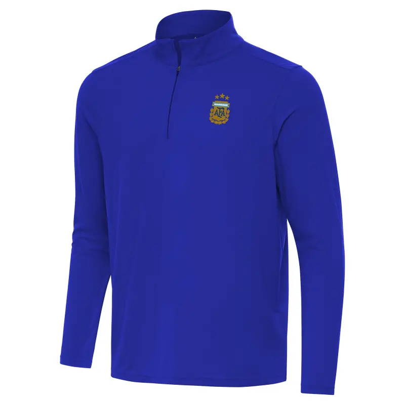 Canada Soccer Shirts Store – Argentina National Team Antigua Intent Quarter-Zip Pullover Top – Royal Football Shirts Range
