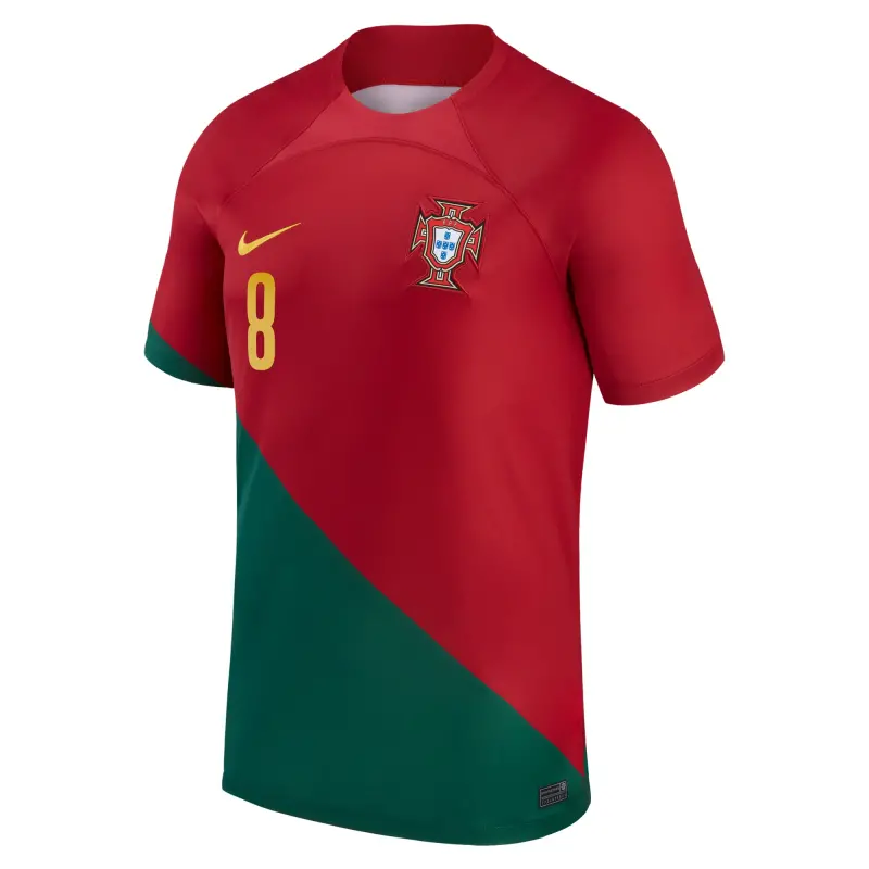 Canada Soccer Shirts Store – Bruno Fernandes Portugal National Team Nike 2022/23 Home Breathe Stadium Replica Player Jersey – Red Football Shirts Range