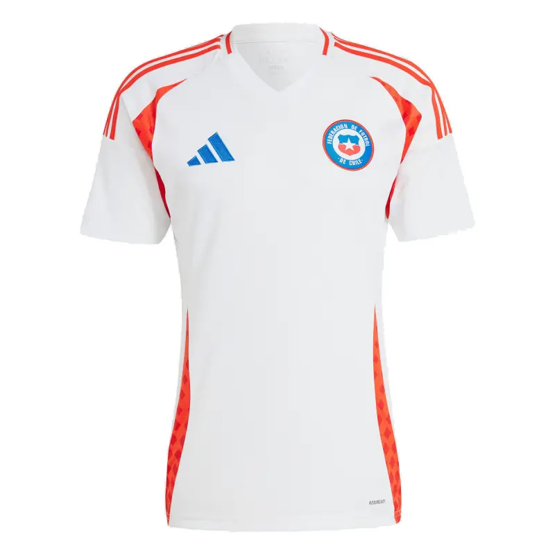 Canada Soccer Shirts Store – Chile National Team adidas 2024 Away Replica Jersey – White Football Shirts Range
