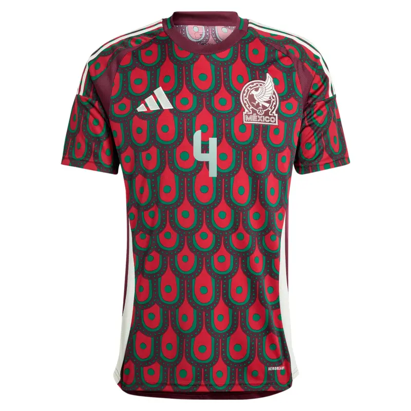 Canada Soccer Shirts Store – Edson Alvarez Mexico National Team adidas 2024 Home Replica Player Jersey – Burgundy Football Shirts Range