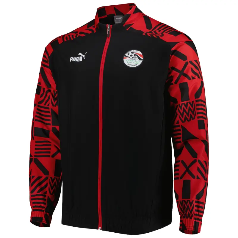 Canada Soccer Shirts Store – Egypt National Team Puma Pre-Match Raglan Full-Zip Training Jacket – Black Football Shirts Range