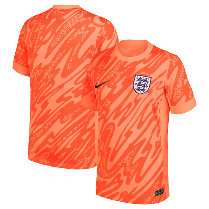 Canada Soccer Shirts Store – England National Team Nike 2024 Goalkeeper Replica Stadium Jersey Orange Football Shirts Range