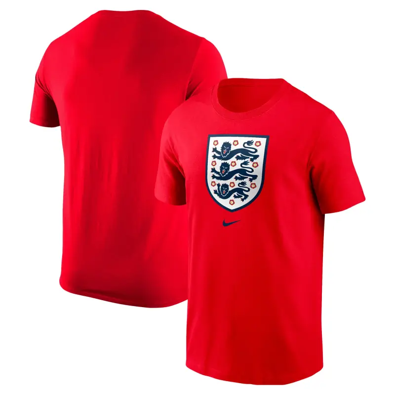 Canada Soccer Shirts Store – England National Team Nike Crest Core T-Shirt – Red Football Shirts Range