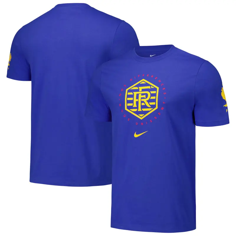 Canada Soccer Shirts Store – France National Team Nike Localized Core Cotton T-Shirt – Royal Football Shirts Range