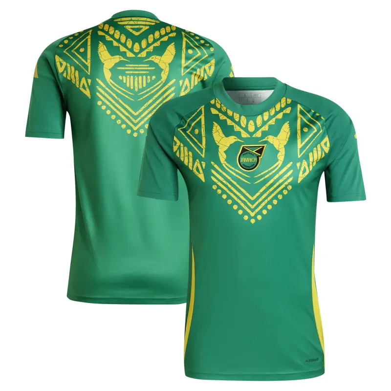 Canada Soccer Shirts Store – Jamaica National Team adidas 2024 Pre-Match Top – Green Football Shirts Range