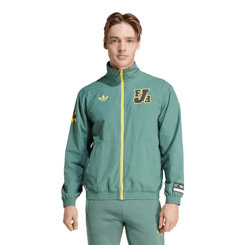 Canada Soccer Shirts Store – Jamaica National Team adidas Varsity Pack Full-Zip Track Top – Green Football Shirts Range