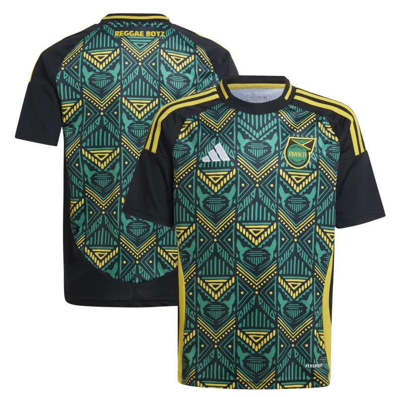 Canada Soccer Shirts Store – Jamaica National Team adidas Youth 2024 Away Replica Jersey – Black Football Shirts Range