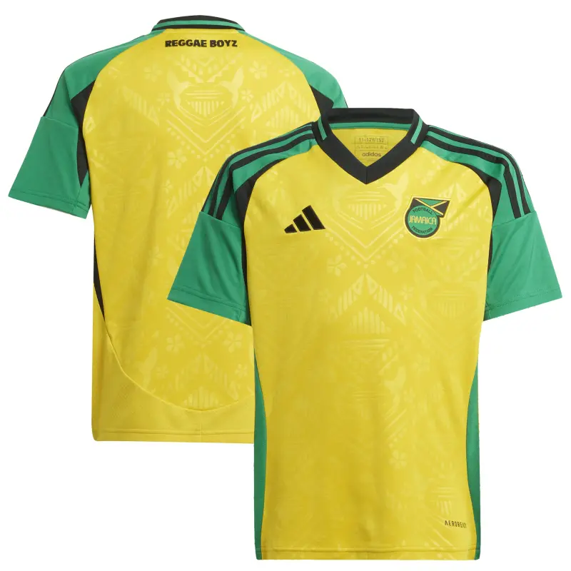 Canada Soccer Shirts Store – Jamaica National Team adidas Youth 2024 Home Replica Jersey – Yellow Football Shirts Range