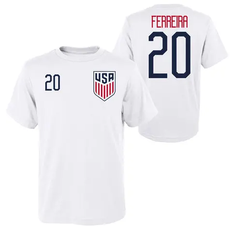 Canada Soccer Shirts Store – Jesus Ferreira USNMT White T-Shirt – Youth Football Shirts Range