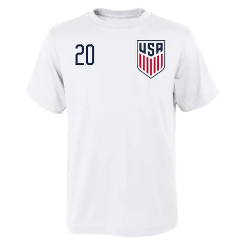 Canada Soccer Shirts Store – Jesus Ferreira USNMT White T-Shirt – Youth Football Shirts Range