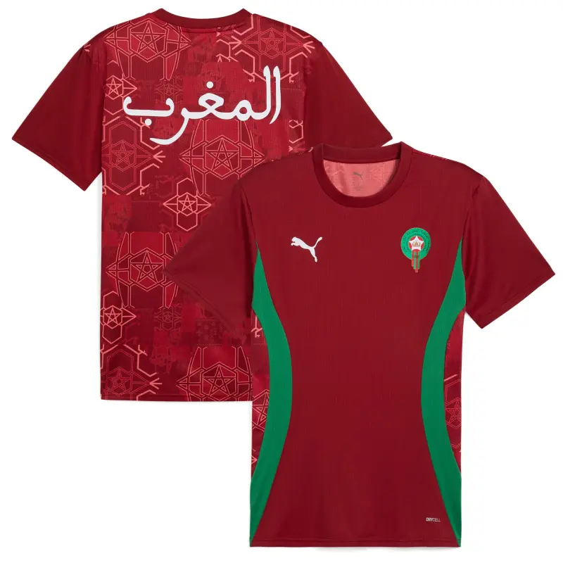 Canada Soccer Shirts Store – Morocco National Team Puma 2025 Pre-Match Jersey – Red Football Shirts Range