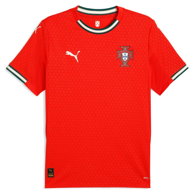 Canada Soccer Shirts Store – Portugal National Team Puma 2025 Home Replica Jersey – Red Football Shirts Range