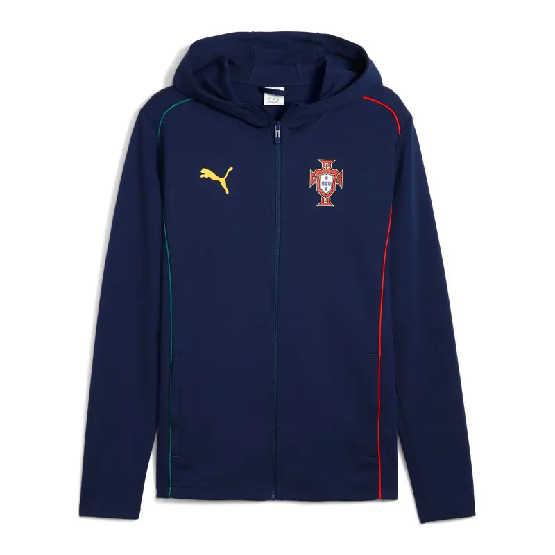Canada Soccer Shirts Store – Portugal National Team Puma Casuals Full-Zip Hoodie – Navy Football Shirts Range
