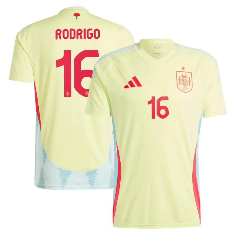 Canada Soccer Shirts Store – Rodrigo Spain National Team adidas 2024 Away Authentic Jersey – Yellow Football Shirts Range