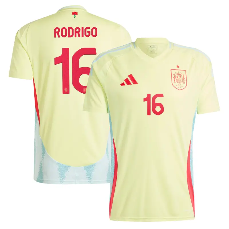 Canada Soccer Shirts Store – Rodrigo Spain National Team adidas 2024 Away Replica Jersey – Yellow Football Shirts Range