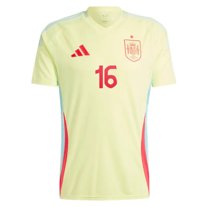 Canada Soccer Shirts Store – Rodrigo Spain National Team adidas 2024 Away Replica Jersey – Yellow Football Shirts Range