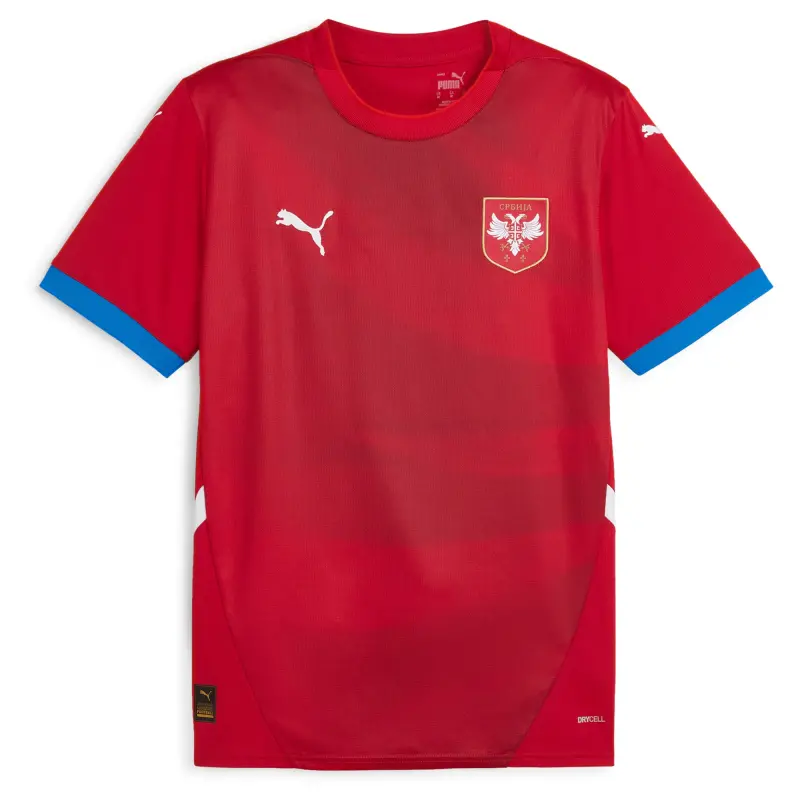 Canada Soccer Shirts Store – Serbia National Team Puma 2024 Home Replica Jersey – Red Football Shirts Range