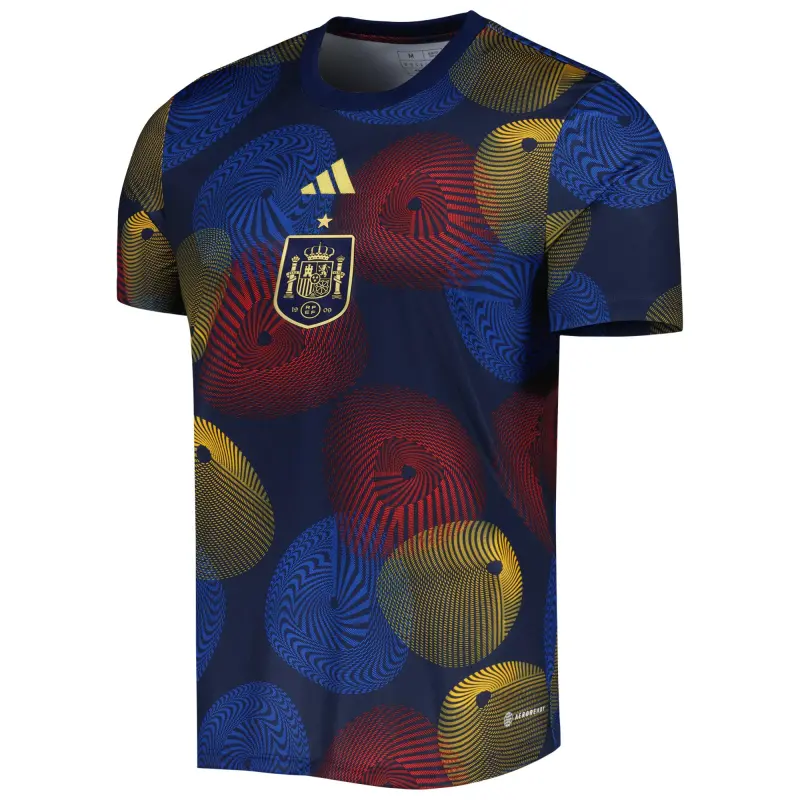 Canada Soccer Shirts Store – Spain National Team adidas 2022 AEROREADY Pre-Match Top – Navy Football Shirts Range