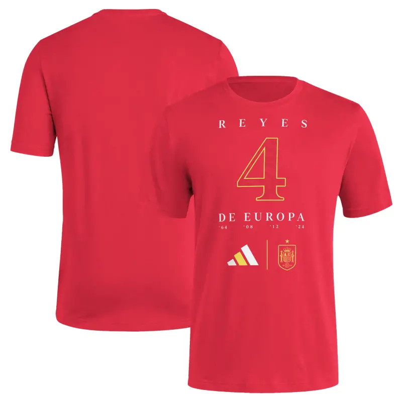 Canada Soccer Shirts Store – Spain National Team adidas 2024 European Champions T-Shirt – Red Football Shirts Range