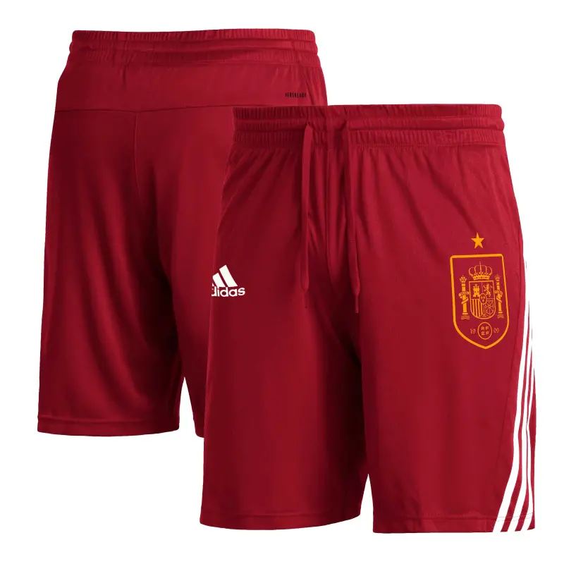 Canada Soccer Shirts Store – Spain National Team adidas Club Crest Three-Stripe AEROREADY Shorts – Red Football Shirts Range