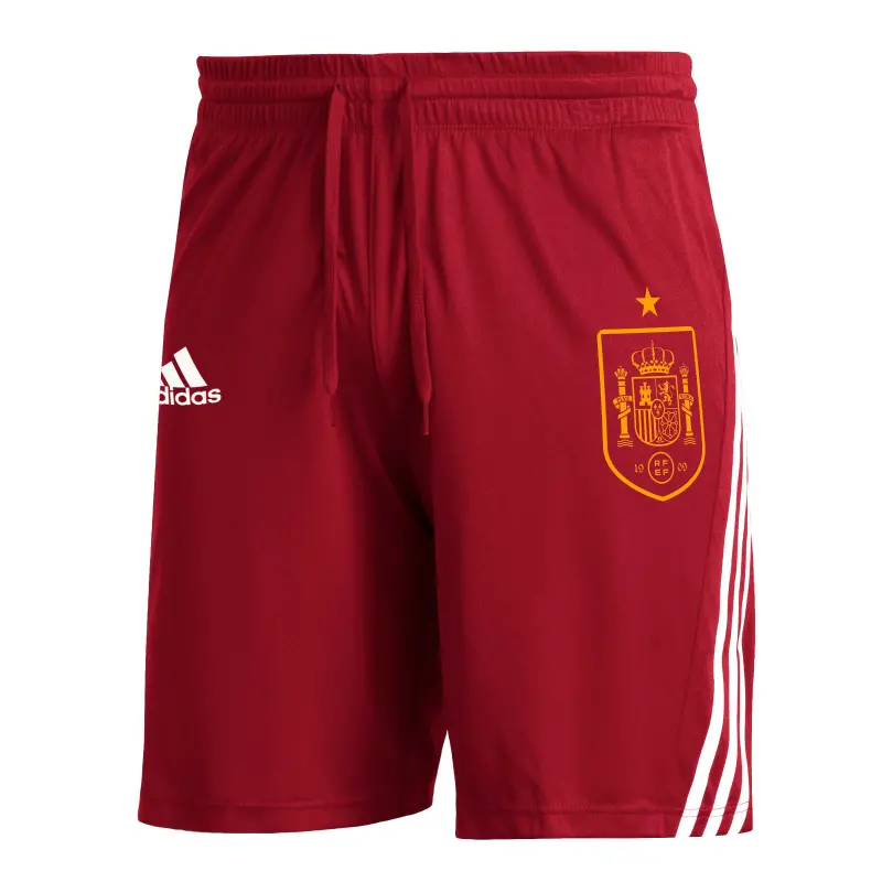 Canada Soccer Shirts Store – Spain National Team adidas Club Crest Three-Stripe AEROREADY Shorts – Red Football Shirts Range